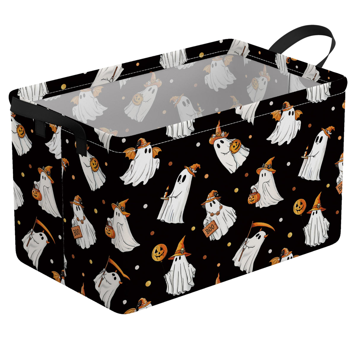 Halloween Ghost Storage Basket Spooky Boo Basket with Handles