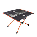 Cascade Mountain Tech TBL-UL-BK-E Camp Table, 21.2inx20.7inx14.8in assembled/22inx4.7in, in Bag, Black & Orange