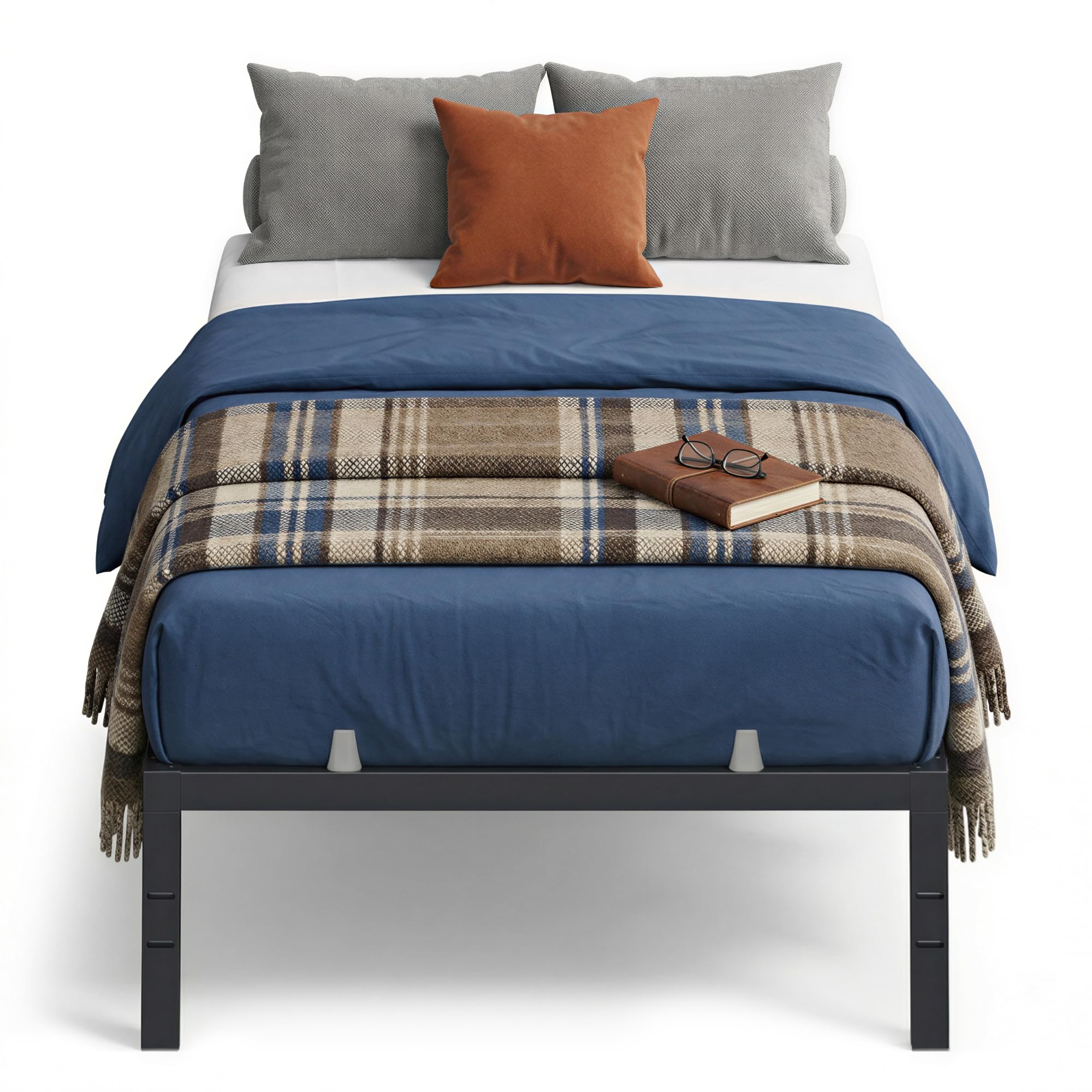 VASAGLE Twin Metal Bed Frame 14 Inches Tall, 550 lb Weight Capacity, No Box Spring Needed, with Under-Bed Storage, Easy Setup, H