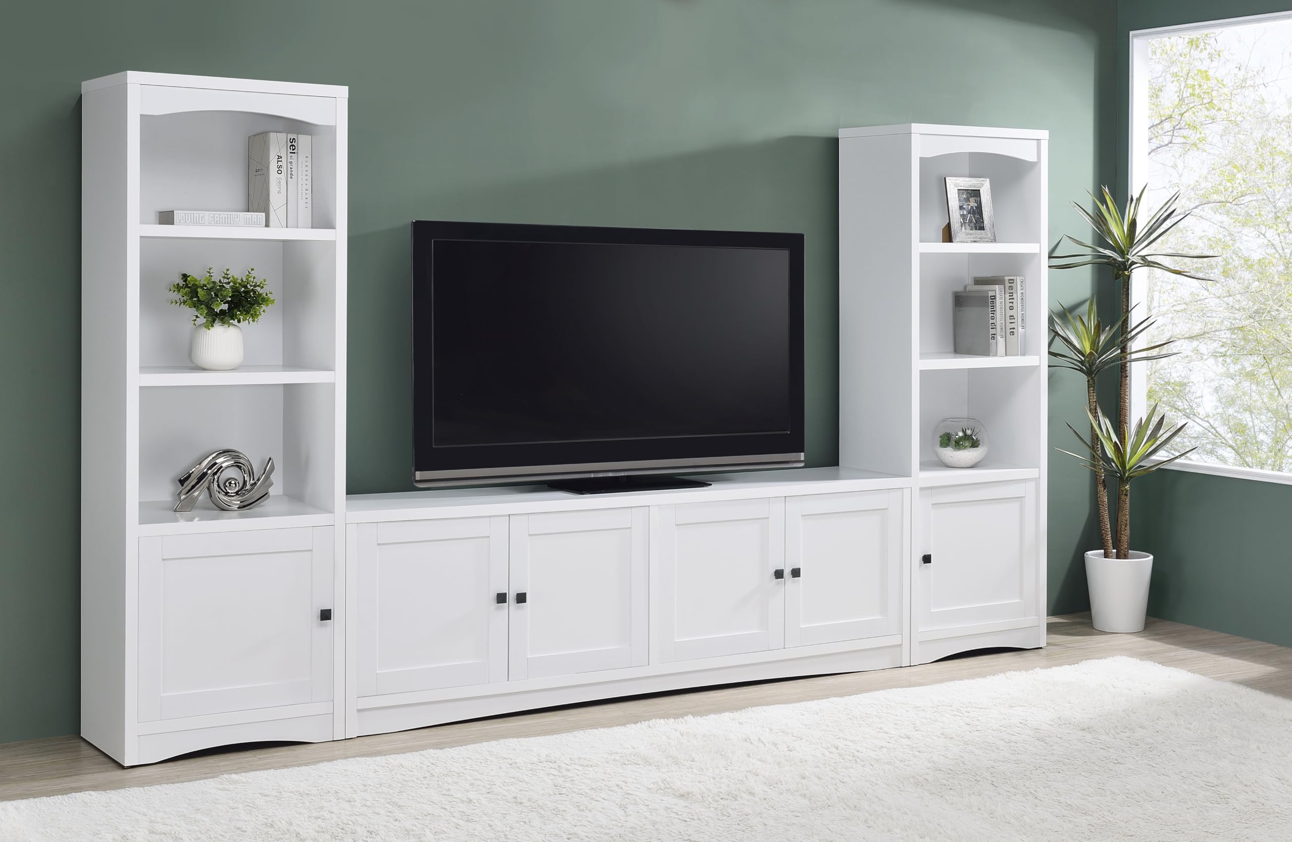 Coaster Home Furnishings Laughlin 3-Piece Entertainment Center Tv Stand White
