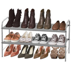 Simple Houseware 2-Tier Shoe Rack Storage Organizer, Grey