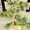 PALONMY Christmas Garland with Lights 6.56 FT Smokey Pine Garland with 30 LED Fairy Lights Battery Operated Garland Lights with 