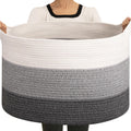 OIAHOMY Extra Large Storage Basket, 23 x 13 Woven Blanket Basket for Living Room, Round Woven Basket for Clothes, Laundry Basket