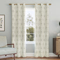 Sun Zero Eldon Trellis Print Blackout Grommet Curtain Panel, 40 x 95, Taupe