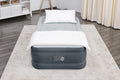 Sleeplux Twin Air Mattress | Supersoft Snugable Top, Extra Durable Tough Guard With Built-In Pillow | Raised 18' Airbed With Bu