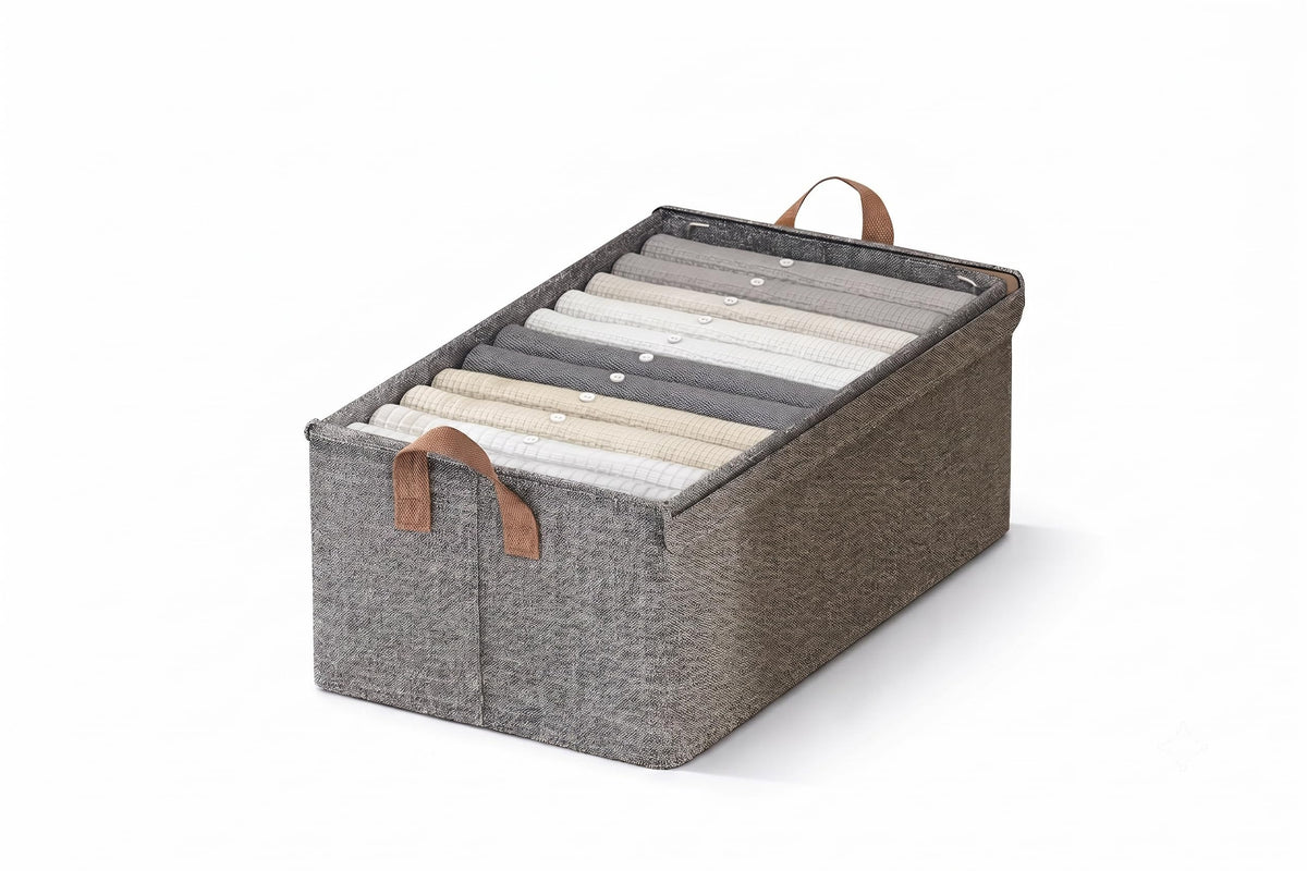 Foldable Storage Baskets for Closet Organizing | Wardrobe & Almirah Organizer Box for Clothes, Sarees, Blankets & Toys | Fabric