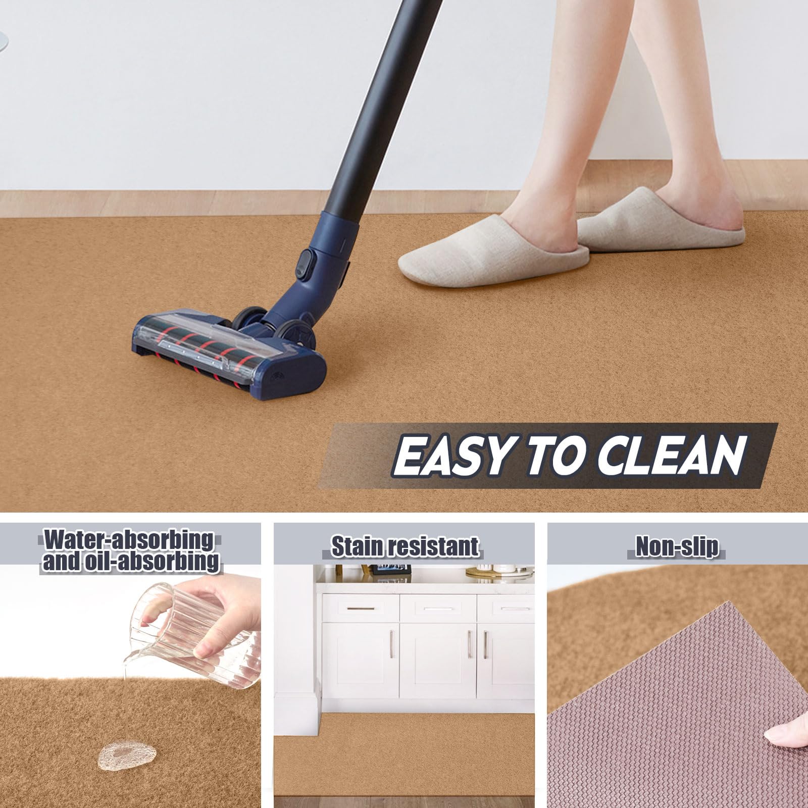Gotohipi Runner Rug 4'X39'Indoor Outdoor Utility Carpet,Area Rugs With Non Slip Rubber Backing For Hallway Kitchen Entryway Balc