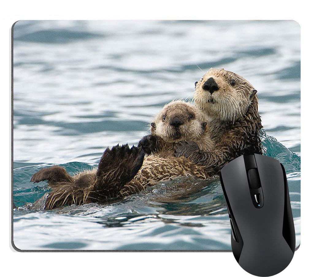Wknoon Cute Sea Otters Mouse Pad Nature Animal Playing Water Funny Mouse Pads