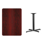 Flash Furniture 30'' x 42'' Rectangular Mahogany Laminate Table Top with 23.5'' x 29.5'' Table Height Base