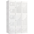 HOMCOM Portable Wardrobe Closet, Folding Bedroom Armoire, Clothes Storage Organizer with 8 Cube Compartments, 2 Hanging Rods, 11