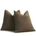 Zwjd Brown Pillow Covers 16X16 Set Of 2 Chenille Pillow Covers With Elegant Design Soft And Luxurious Decorative Throw Pillows F