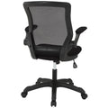 Modway Veer Office Chair with Mesh Back and Vinyl Seat With Flip-Up Arms in Black
