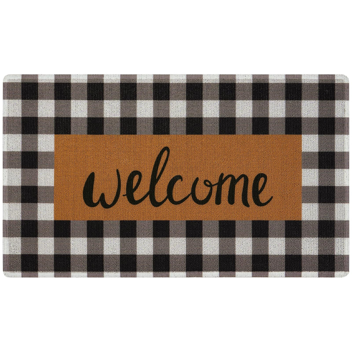 Uini Welcome Mat Outdoor Indoor Door Mats, Heavy Duty Buffalo Plaid Welcome Front Door Mat, Non Slip Durable Entrance Rugs For O