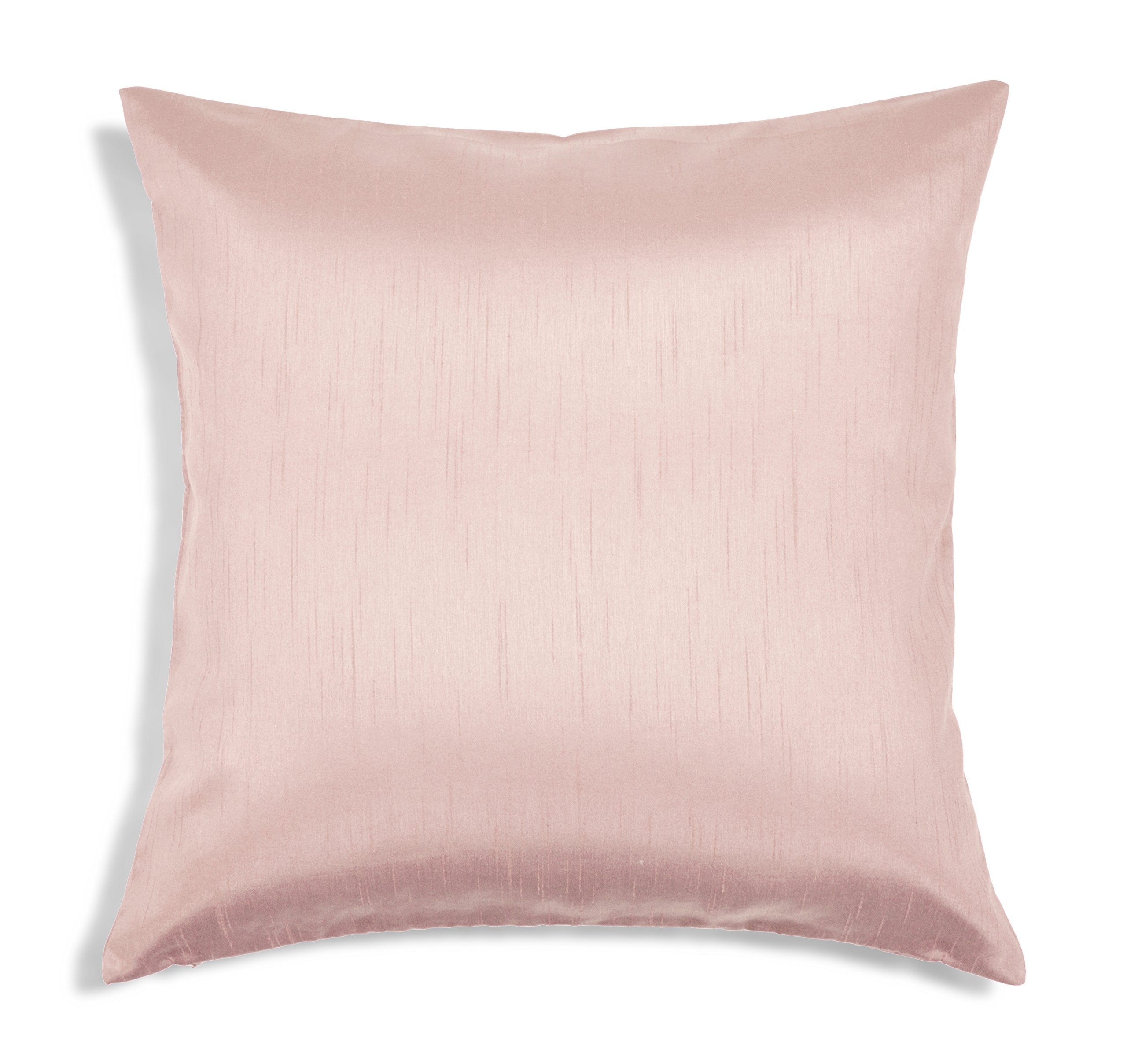 Aiking Home Solid Faux Silk Euro Sham/Pillow Cover, Zipper Closure, 24 By 24 Inches, Rose Pink