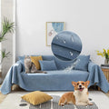 STACYPIK Dual Waterproof Couch Cover Blue Sofa Cover for 3 Cushion Couch Non-Slip Couch Cover for Dogs Kids Water Resistant L Sh
