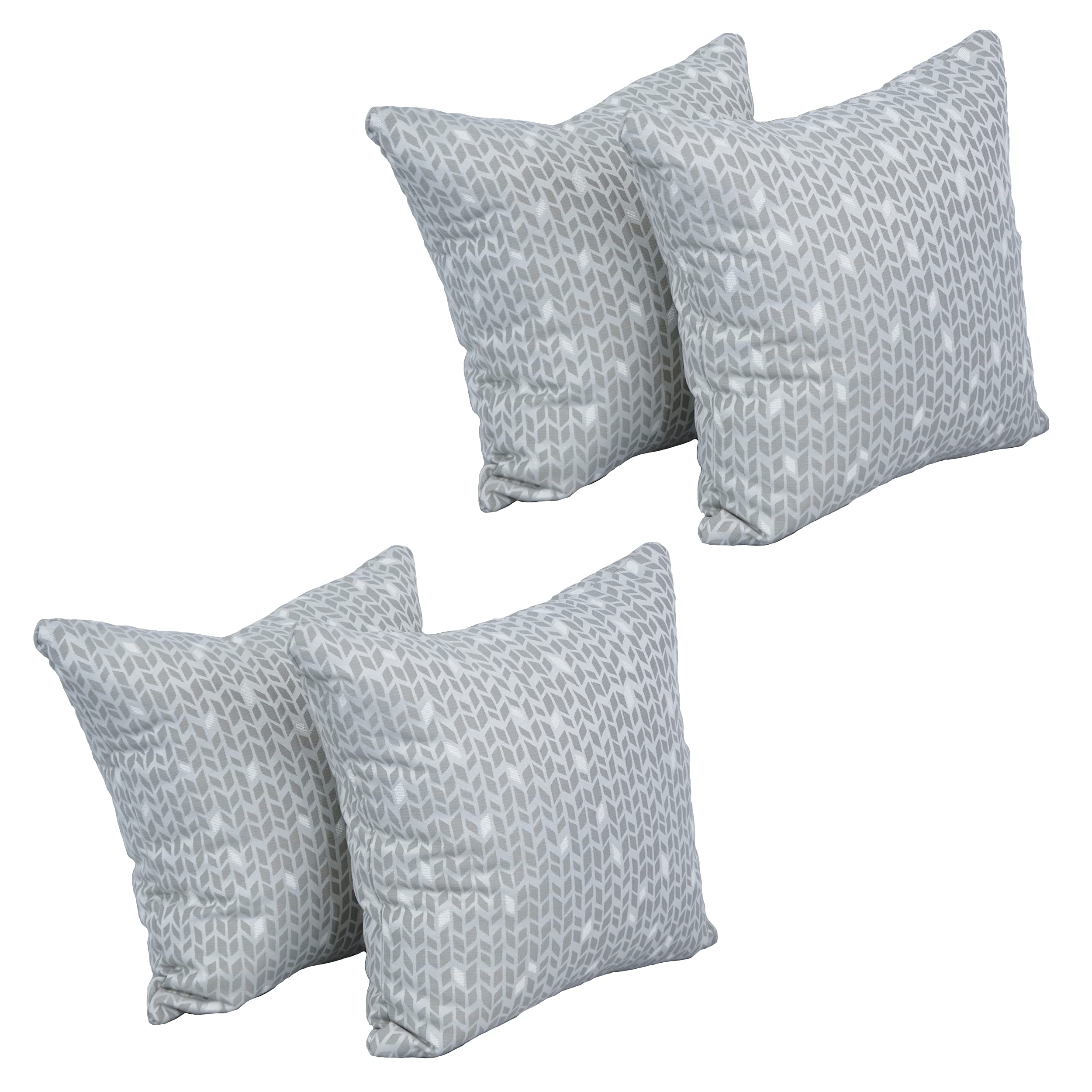 Blazing Needles Square Polyester Jacquard Throw Pillows, 17&quot;, Banyan Linen 4 Count