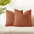 Juspurbet Rust Boucle Throw Pillow Covers 16X16 Inch Set Of 2 For Couch Bedroom Sofa Living Room Decorative Soft Thick Textured