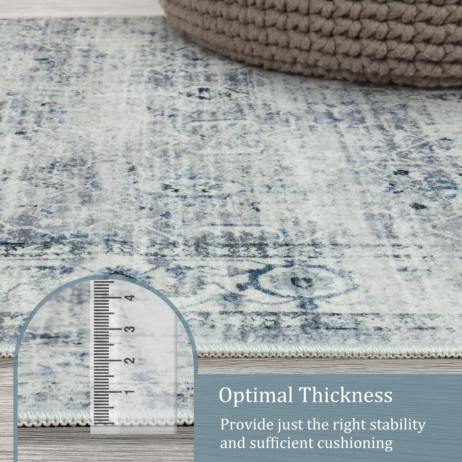 Morebes Vintage 2X10 Runner Rug For Hallway Non Slip,Washable Long Kitchen Rugs Runners,Soft Distressed Non-Shedding Carpet Runn