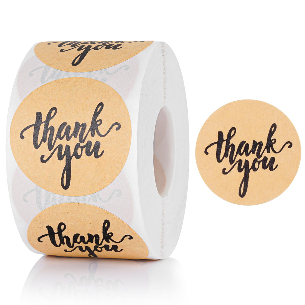 Woyaobd 500Pcs Thank You Stickers For Packaging, 1.5 Inch Self-Adhesive Envelope Stickers For Small Business, Gifts, Weddings, P