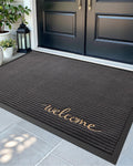 DEXI Front Door Mat Outside Entrance, 4x6 ft Rubber Entry Doormat Heavy Duty, Non Slip Welcome Mats for Inside House Floor Entry