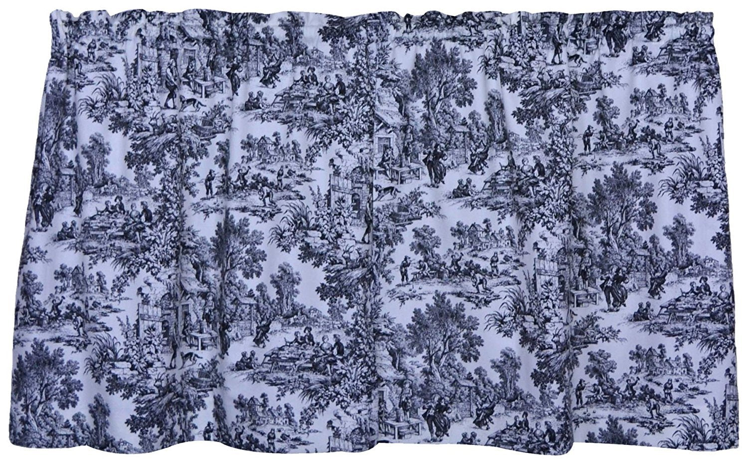 Victoria Park Toile 68-Inch-by-30 Inch Tailored Tier Curtains, Black