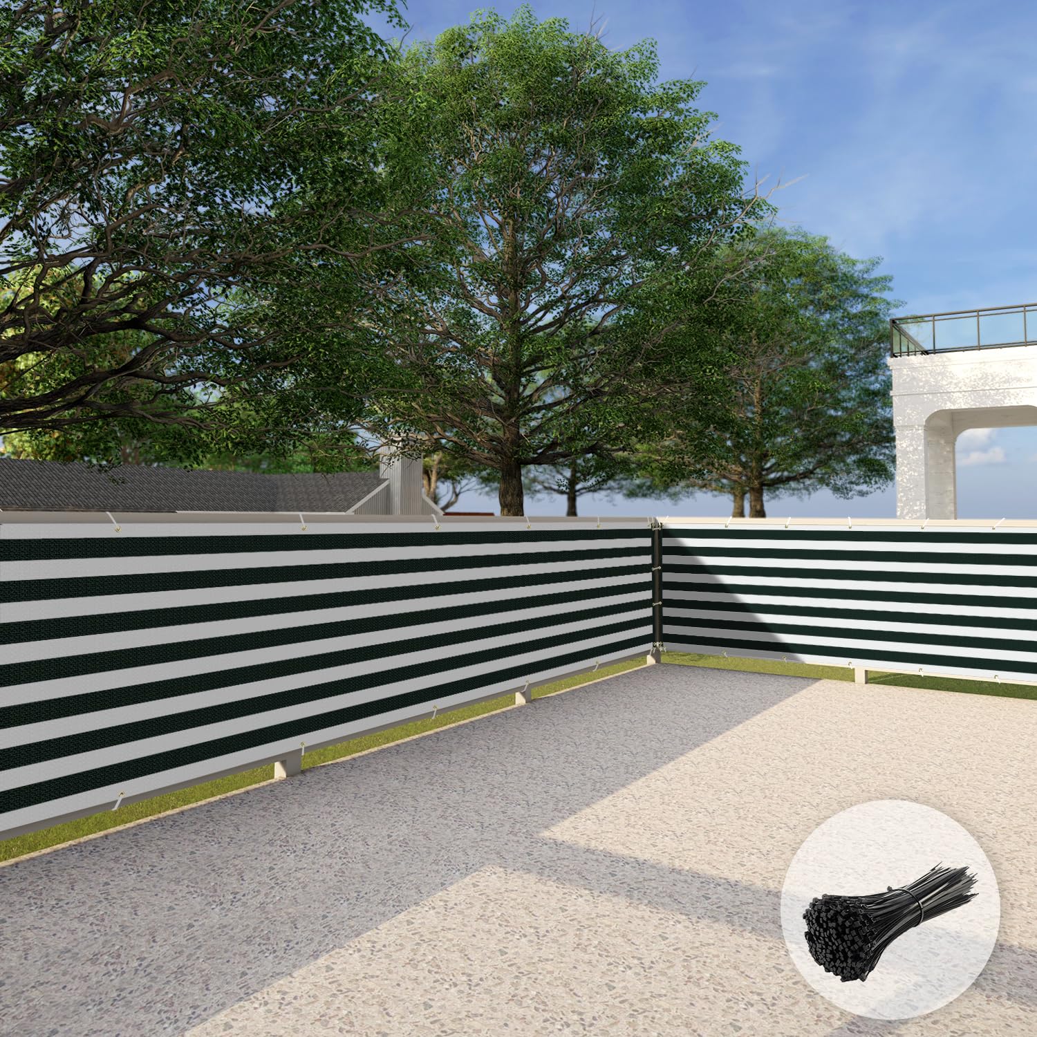 Patio 3' X 50' Balcony Privacy Screen Apartment Railing Covers Fence Panels For Outdoor, Temporary Fencing For Porch Deck Backya