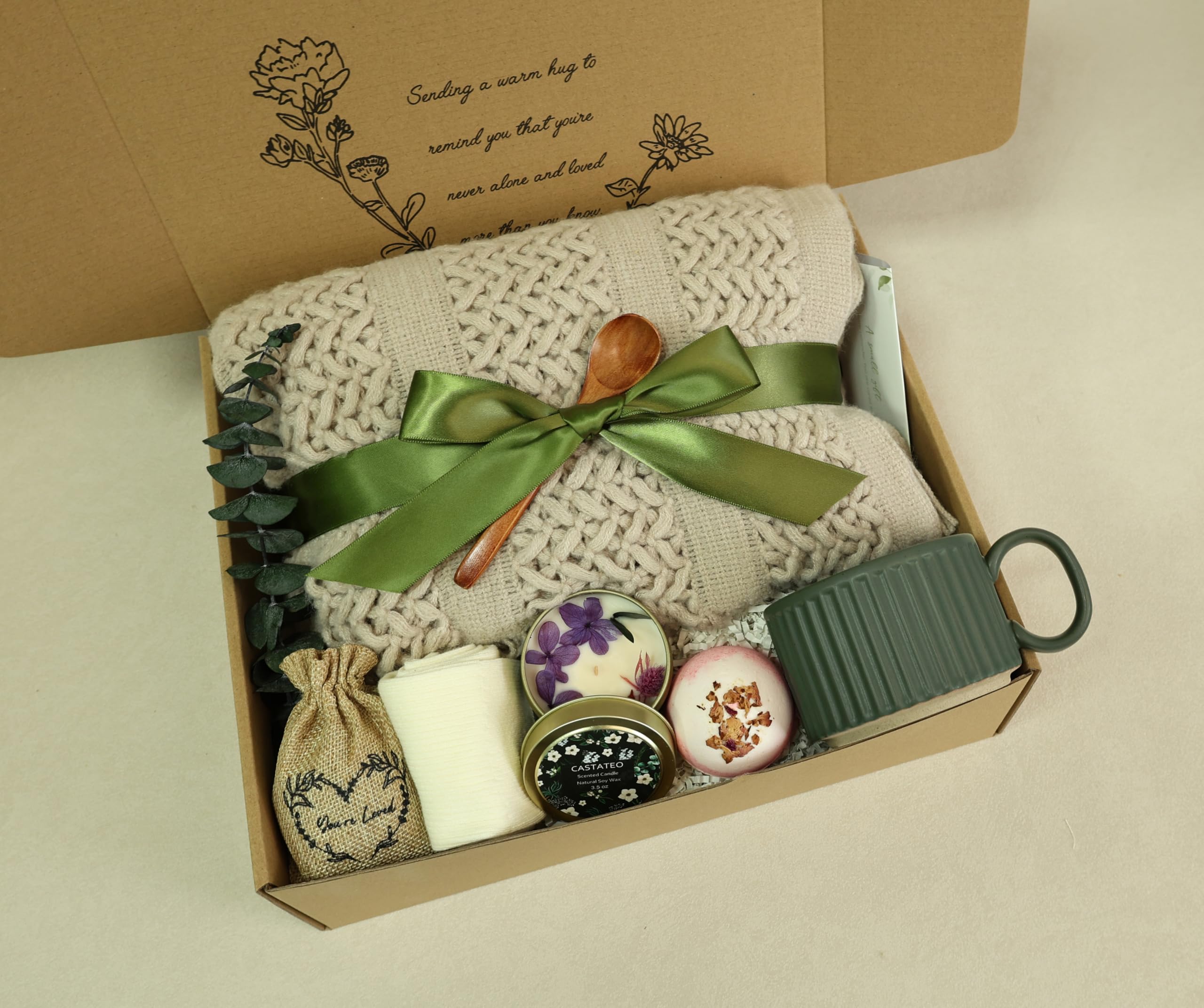 Get Well Gift Baskets for Women&Men - Self Care Package/After Surgery, Sympathy/Relaxation Gifts, Thinking of You/Grief/Bereavem
