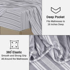 Ruvanti Flannel Sheets Full Size - 100% Cotton Double Brushed Bed Sheets Set, Deep Pockets 16 Inches, All Seasons Breathable & Extra Soft Full Sheets, Warm & Cozy, 4 Piece, Grey Lining
