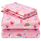 Joiedomi Kids Twin Sheet Set Unicorn - 3 Piece Soft Microfiber Bed Sheets - Deep Pocket Wrinkle Free, Cozy Toddler Bedding Set,