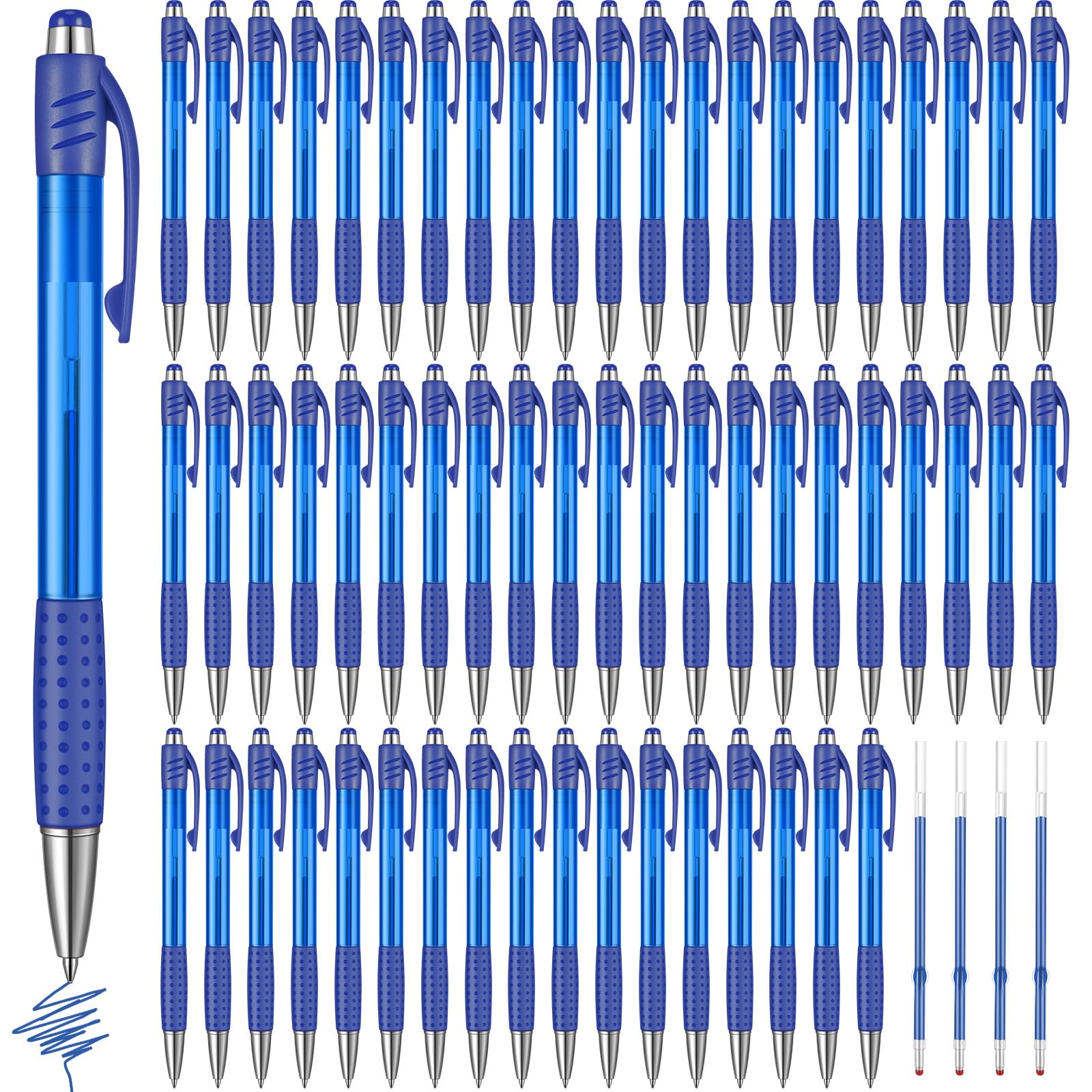 Cholemy 64 Pack Colored Retractable Gel Ink Pens Bulk 0.7Mm Fine Point Pens Smooth Writing Click Pens With Comfortable Grip For