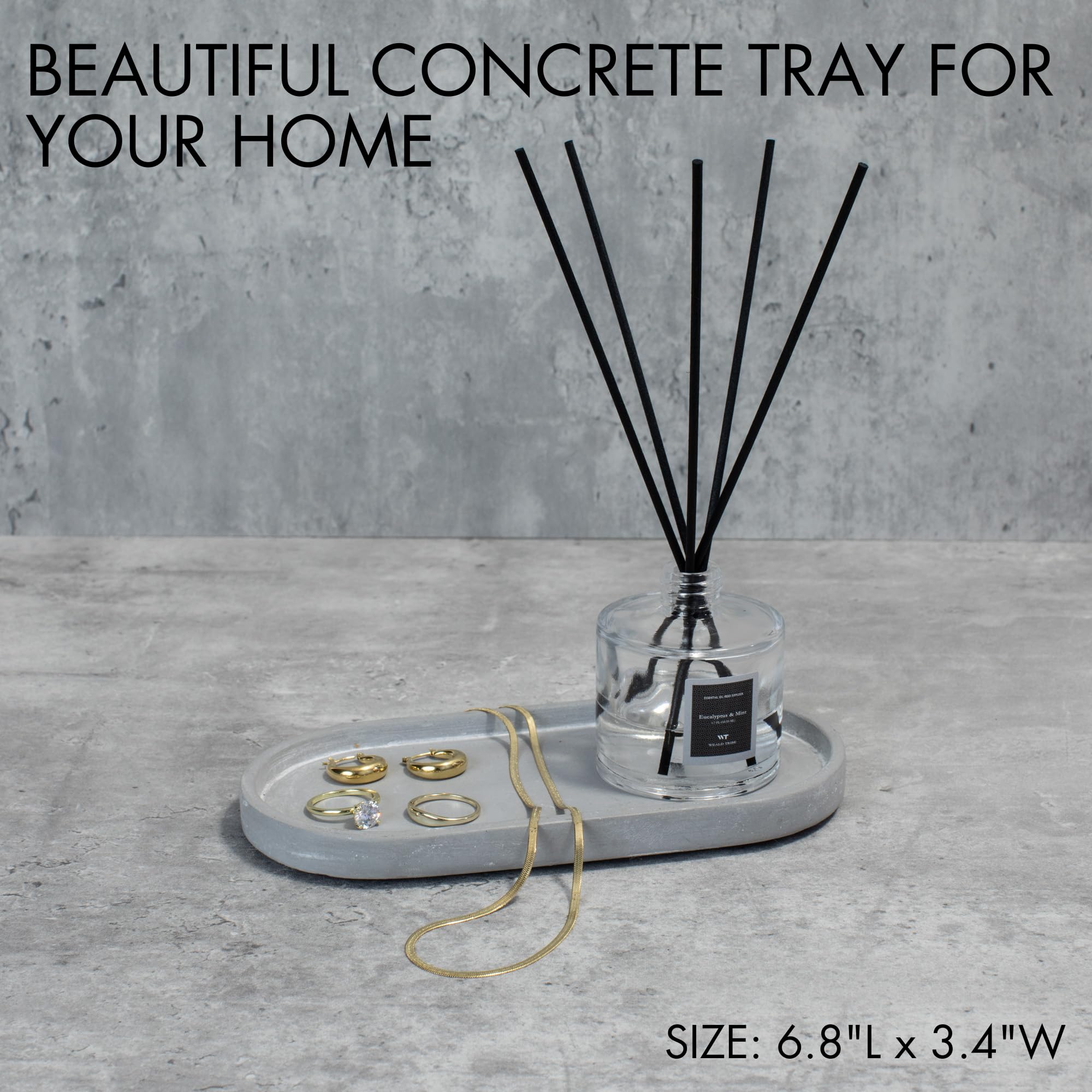 Decorative Bathroom And Vanity Tray - A Modern Concrete Tray To Beautifully Display Lotion & Soap Dispensers On Your Bathroom Co