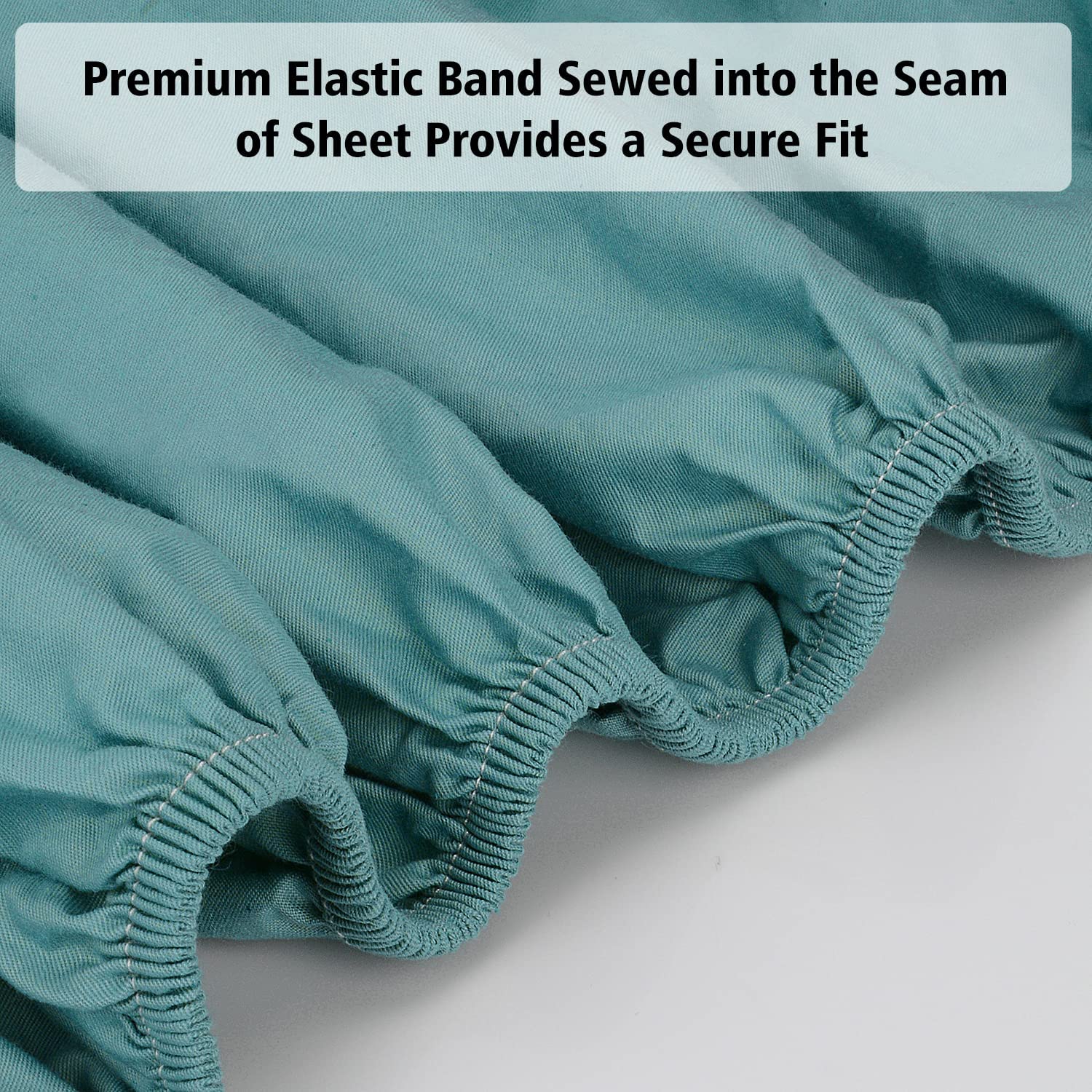 Lirex Fitted Sheet, Full Size 100% Cotton 300 Thread Count Soft Breathable Fitted Sheet, Blue
