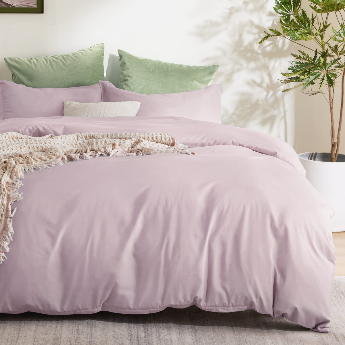 Bedsure Pink Mocha Duvet Cover Full Size - Soft Double Brushed Duvet Cover For Kids With Zipper Closure, 3 Pieces, Includes 1 Du