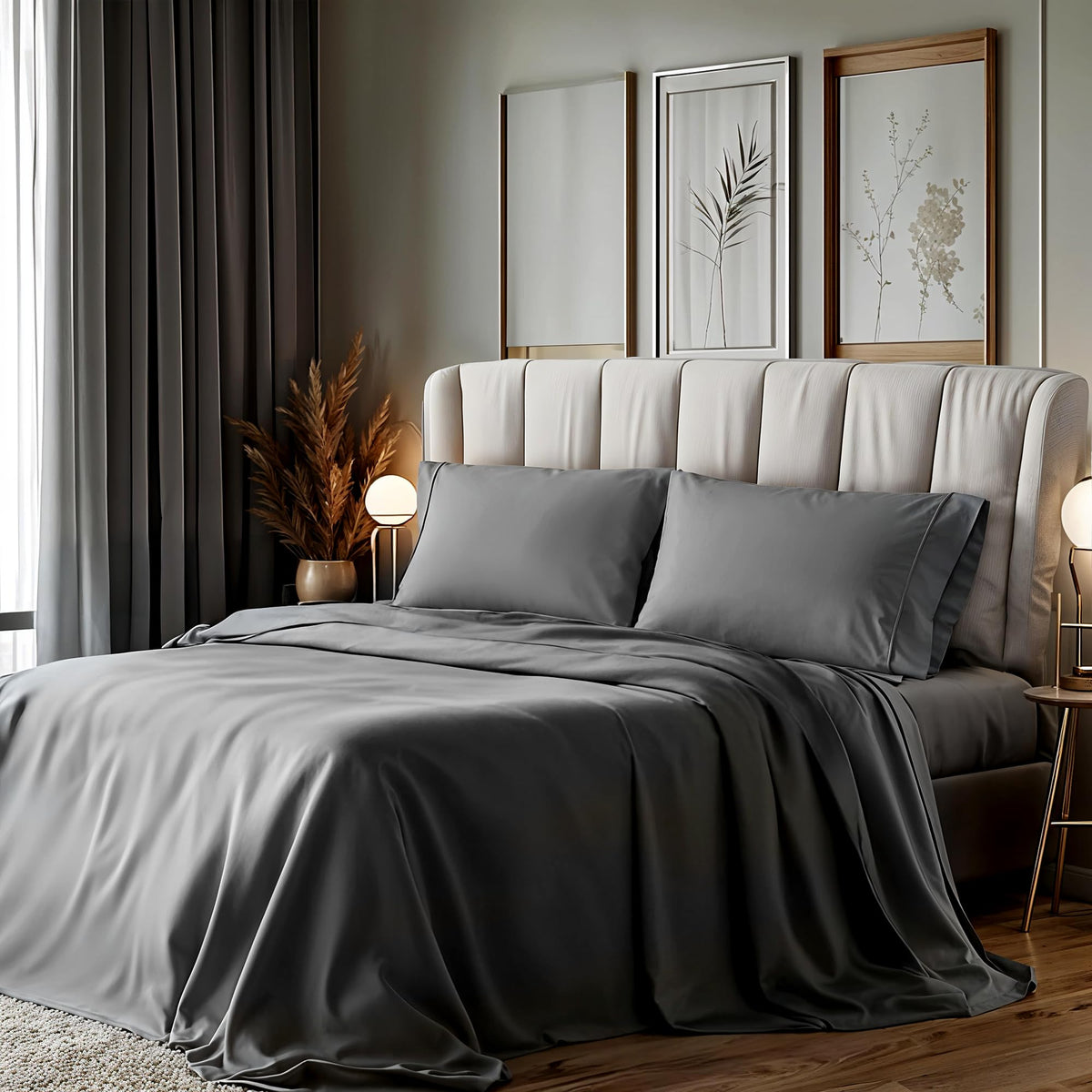 Simple Deluxe Queen Size 4 Piece Bed Sheet Set Deep Pocket, Lightweight Super Soft Easy Care Microfiber - Comfy Breathable, Cool