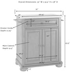 Crosley Furniture Alexandria Stone Top Small Portable Rolling Kitchen Island Storage Cart, Microwave Stand, White