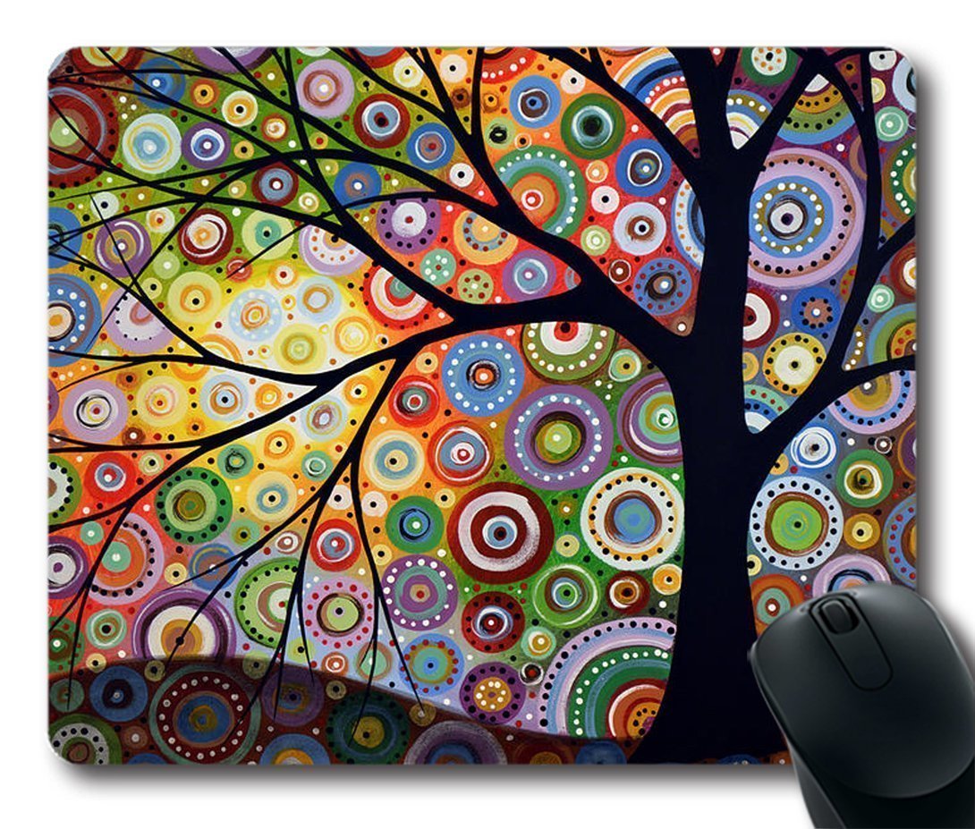Schoolsupplies Colored Trees Picture Anti-Slip Laptop Pc Mice Pad Mat Mousepad For Optical Laser Mouse