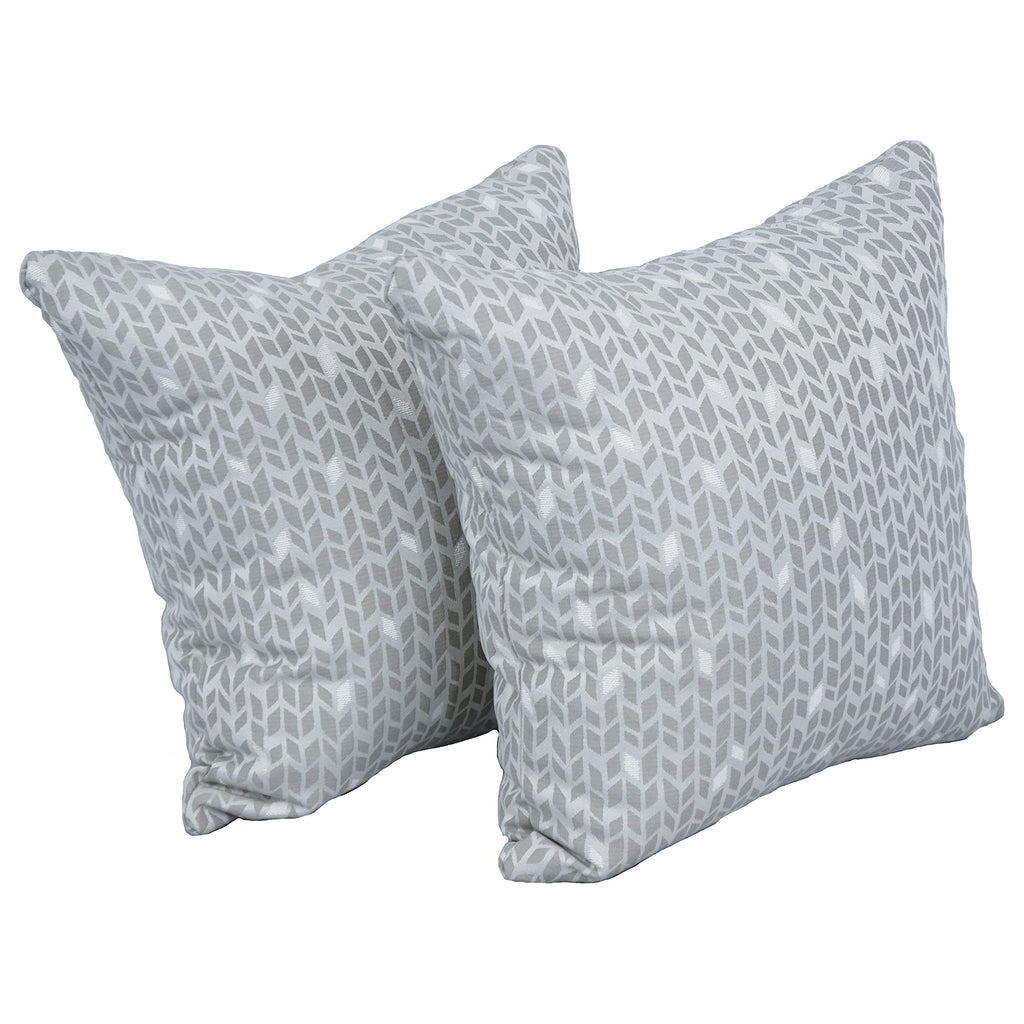 Blazing Needles Square Polyester Jacquard Throw Pillows, 17", Banyan Linen 2 Count