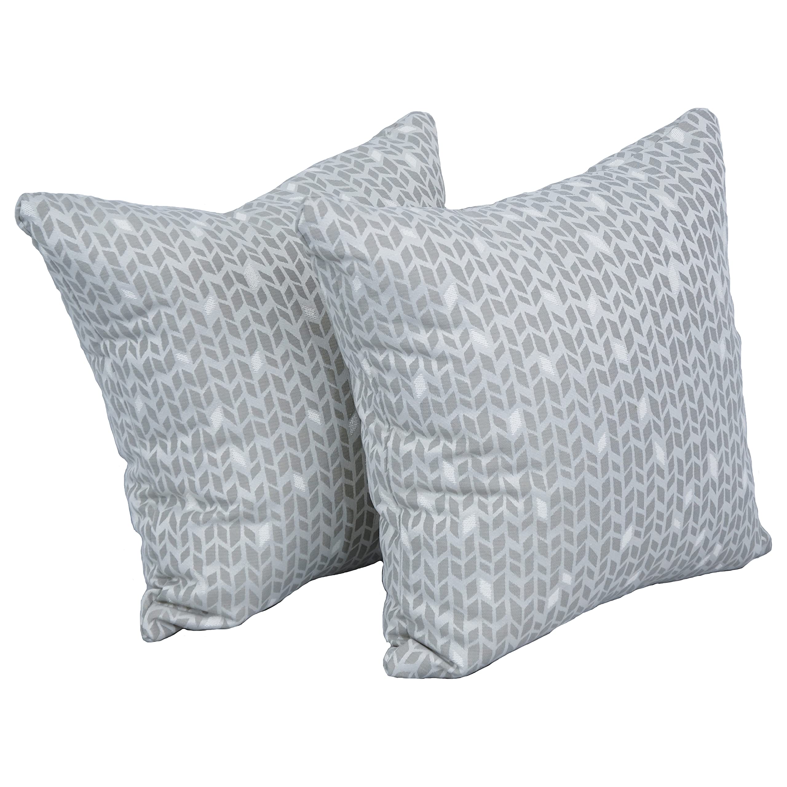 Blazing Needles Square Polyester Jacquard Throw Pillows, 17", Banyan Linen 2 Count