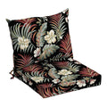 Arden Selections Outdoor Dining Chair Cushion, 21 X 21, Water Repellent, Fade Resistant 21 X 21, Simone Black Tropical