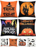 Halloween Decorations Double-Side Printing Pillow Covers 18'' X 18'' Set Of 4, With 8 Cute Halloween Decor Patterns, Elegant Inv