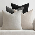 Miulee Pack Of 4 Couch Throw Pillow Covers 20X20 Inch Neutral Cream/Grey Soft Decorative Chenille Pillow Covers Farmhouse Cushio