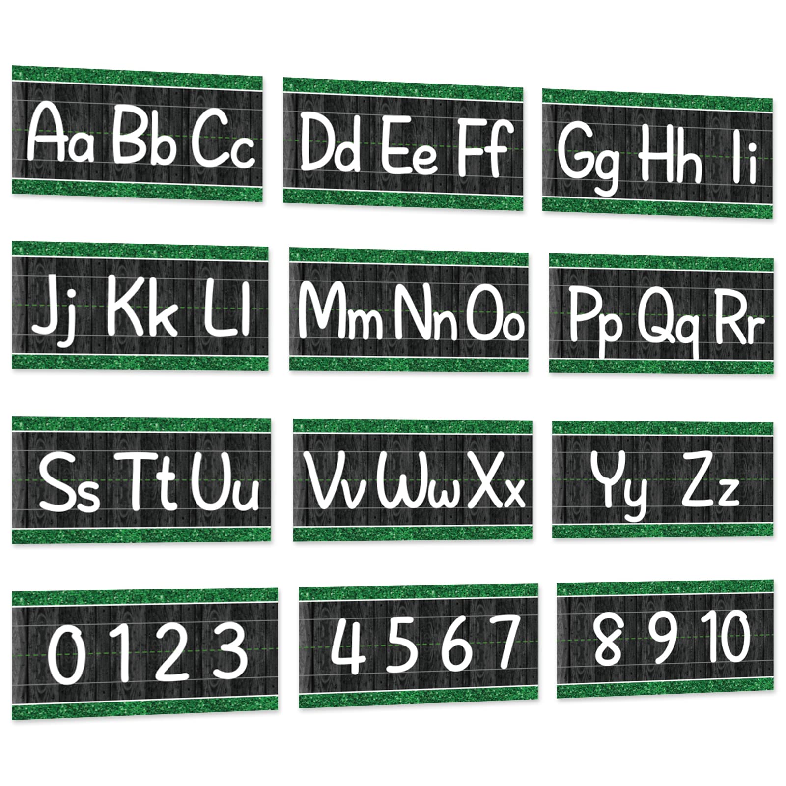 12 Pieces Alphabet Bulletin Board Strips Set Alphabet Line Abc Alphabet Banner & Number Border Posters For Preschool Kindergarte