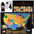 TRIPA TRIPS Scratch off Map of United States & All 63 US National Parks Scratch off Poster - 50 USA Landmarks & Flags Easy-to-Sc