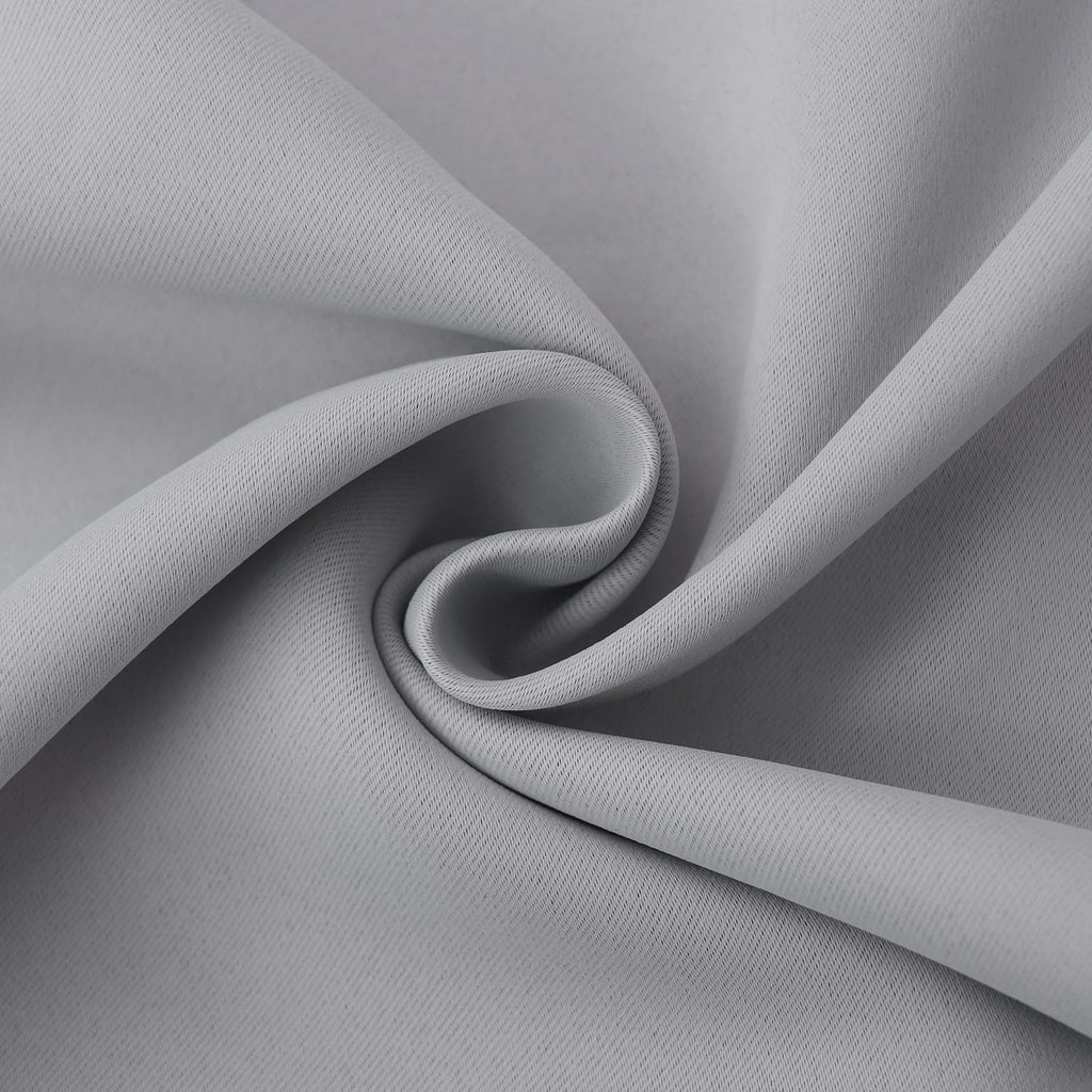 Bgment Light Grey Blackout Curtains 90 Inches Length - Rod Pocket Room Darkening Window Drapes For Bedroom Living Room Office, 2 Panels, 52 X 90 Inch