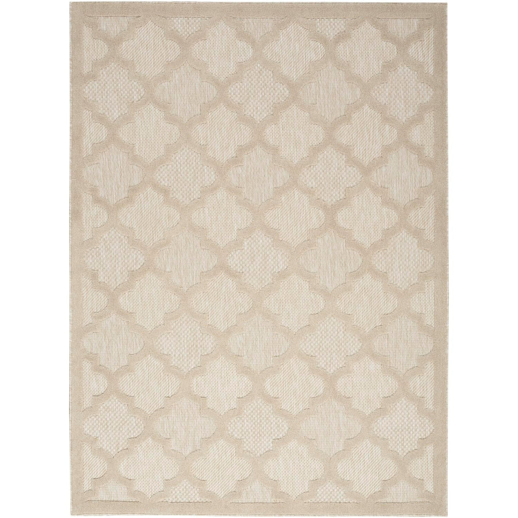 Nourison Easy Care Indoor/Outdoor Cream 4' X 6' Area Rug, Easy Cleaning, Non Shedding, Bed Room, Living Room, Dining Room, Backyard, Deck, Patio (4X6)