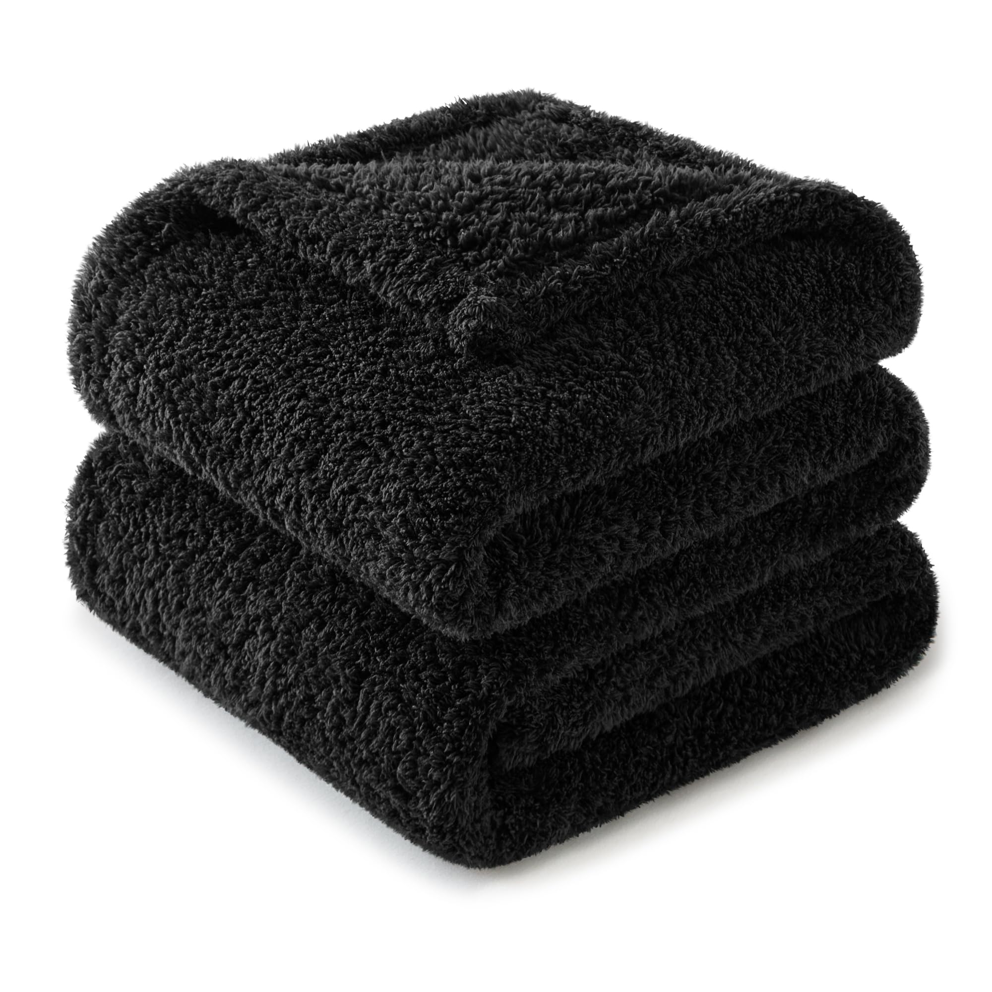 Exclusivo Mezcla Fleece Queen Blankets For Bed, Soft And Cozy Blanket For Women, Suitable For All Seasons, Black,90X90 Inches