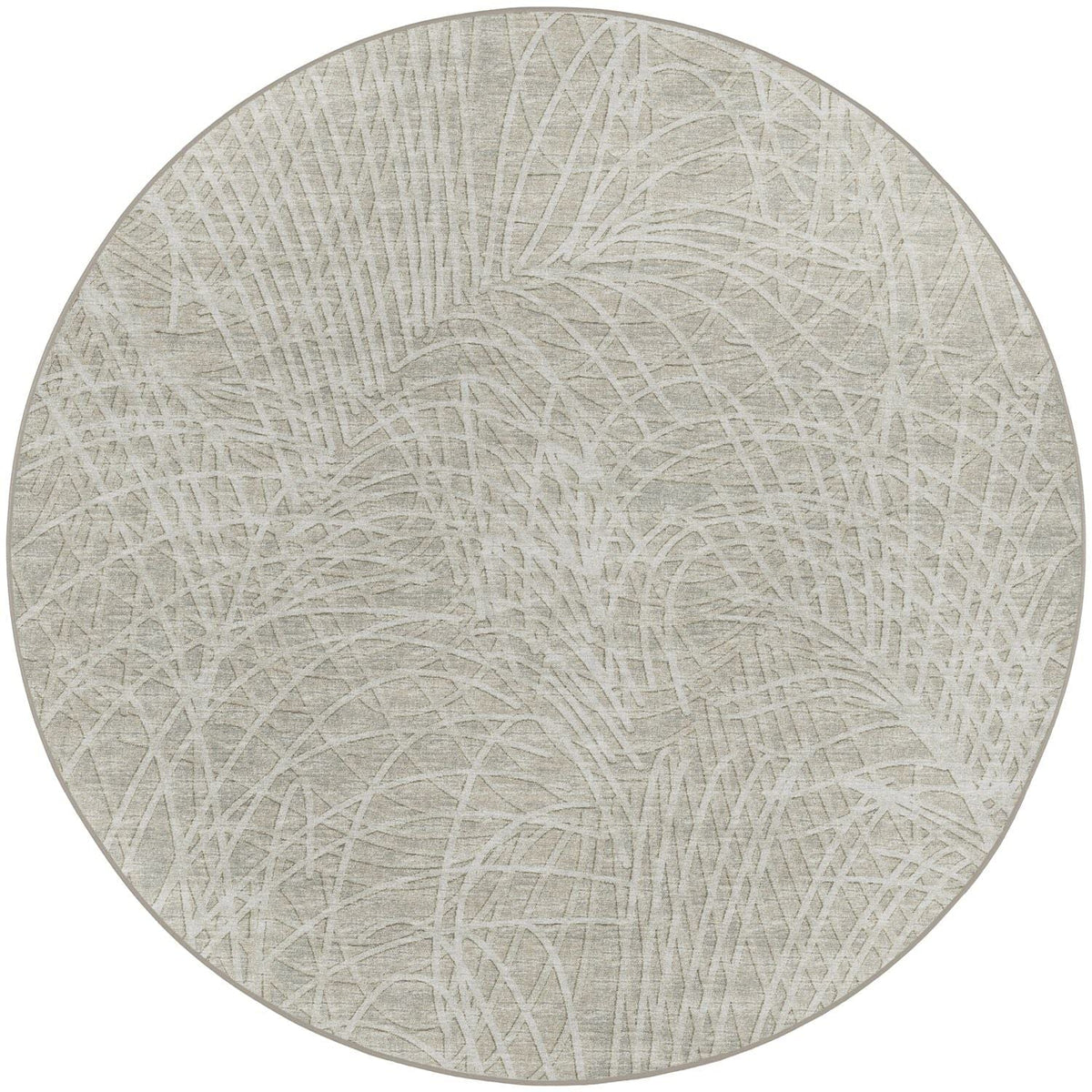 Winslow Wl2 Taupe Transitional Rug Round 4' X 4'