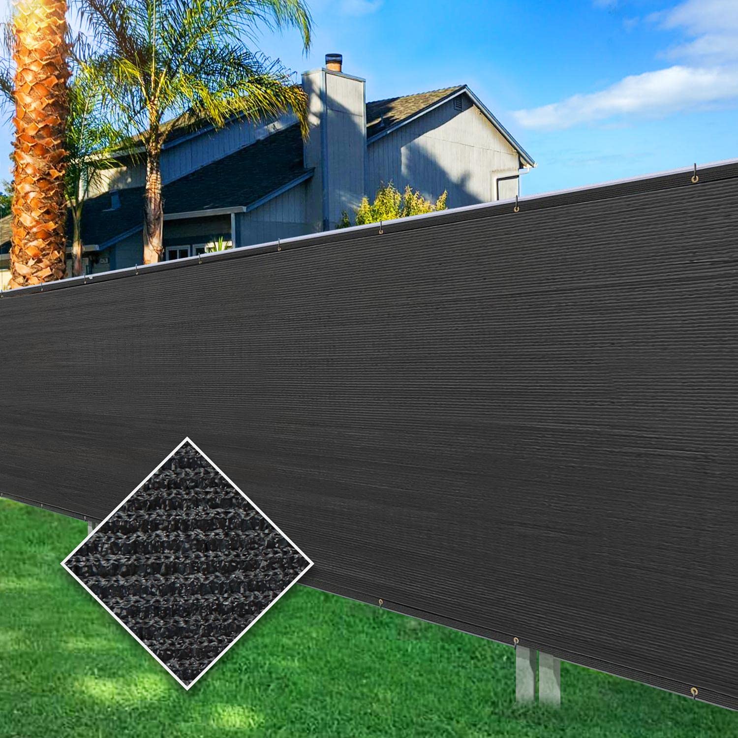 Cisvio 6Ftx50Ft Fence Privacy Screen Heavy Duty 170 Gsm Windscreen & Dustproof Fabric Privacy Screen Covering Mesh Fencing For O
