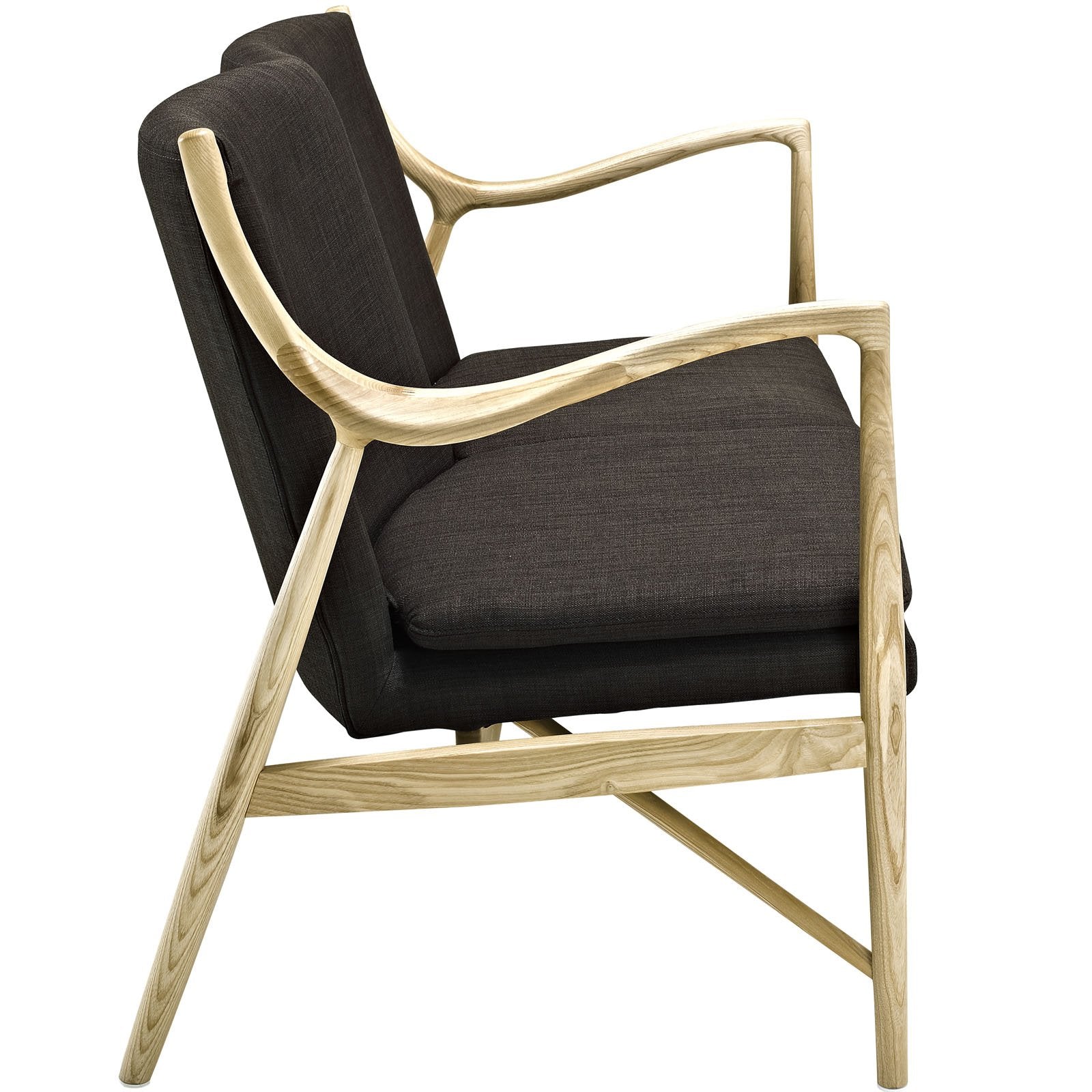 Modway Makeshift Upholstered Loveseat in Natural Brown