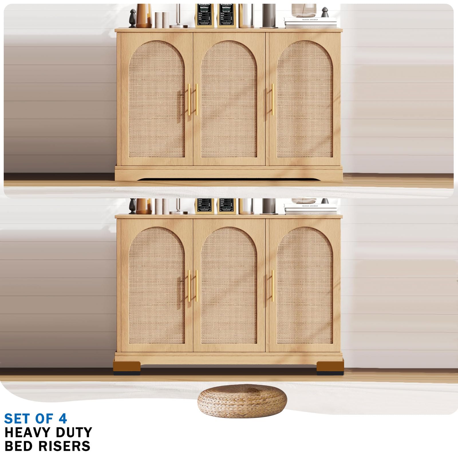 Annkut Bed Furniture Risers 1.5 Inch, Square Adjustable Risers Blocks For Bed Sofa Table And Couch Lifting,Heavy Duty Support Up